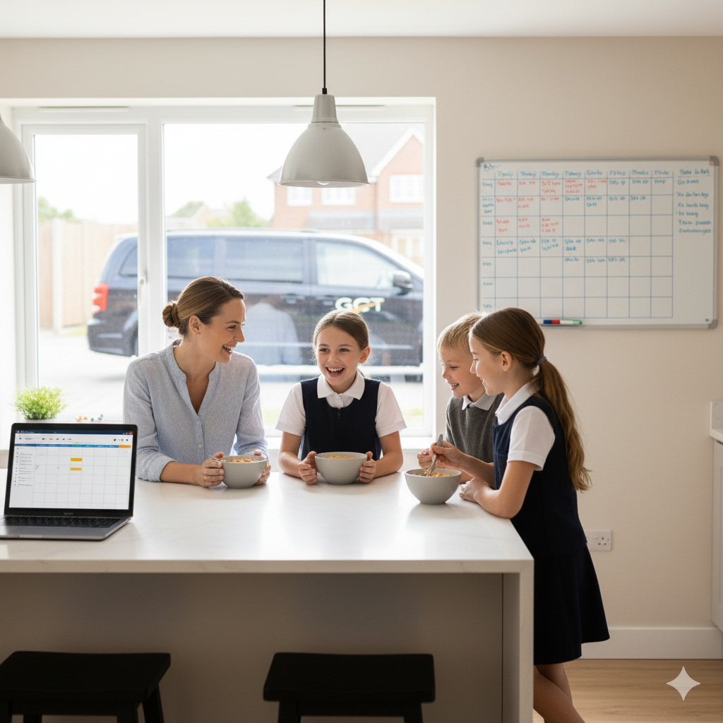 School Run Taxis gemini generated image 9o7wkj9o7wkj9o7w